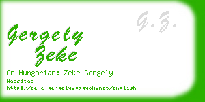 gergely zeke business card
